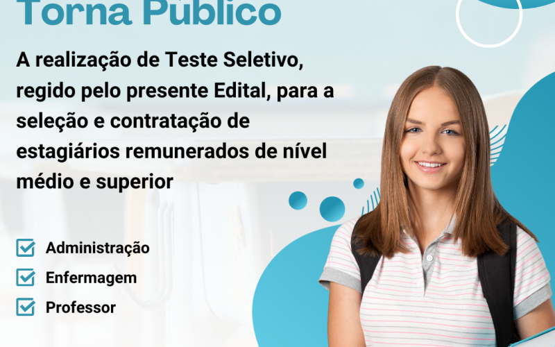 EDITAL DE ABERTURA TESTE SELETIVO N° 01/2024