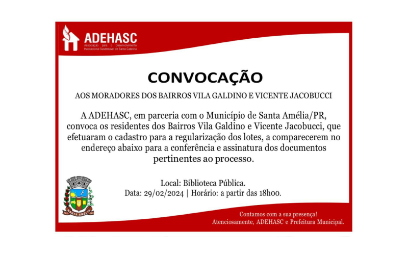 AOS MORADORES DOS BAIRROS VILA GALDINO E  VICENTE JACOBUCCI