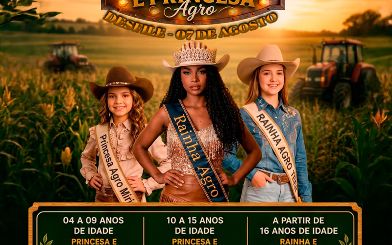 Inscrições para Rainha e Princesa Agro 2026